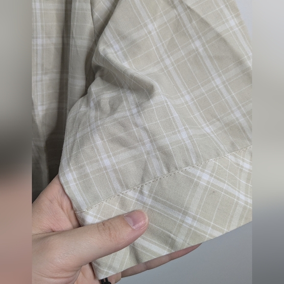 Calvin Klein size 10 Short Sleeve Cotton Blend Dress - Beige/White - Picture 6 of 11